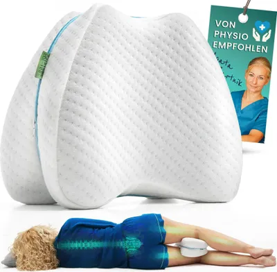 Produktbild von Kniekissen für Seitenschläfer - Ergonomisches Lagerungskissen aus Memory-Schaum für Beine Hüfte und Rücken - Beinkissen für einen erholsamen Schlaf