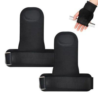 Produktbild von Zughilfen Krafttraining mit Handgelenkschutz Schwarz 2er Set