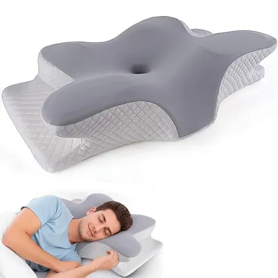 Produktbild von Nackenkissen Kopfkissen Ergonomisches Orthopädisches Kissen Gegen Nackenschmerzen Schlafkissen Memory Foam Kissen Seitenschläfer Nackenstützkissen