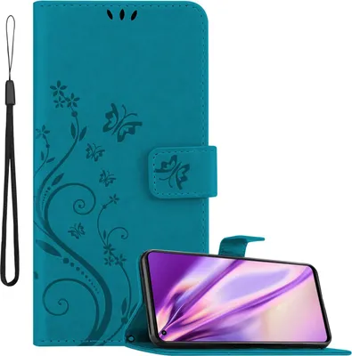 Immagine prodotto di Cadorabo cover per Realme GT 2 / GT Neo 2 cover protettiva in blu cover protettiva cover per cellulare custodia fiori fiore