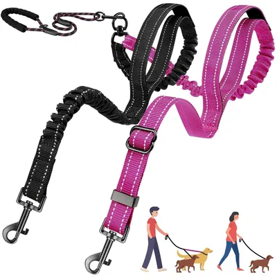 Image de Omgoods - Laisse double pour deux petits chiens - Rotation à 360°