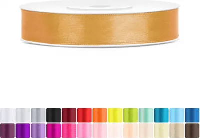 Produktbild von Satinband 12mm Goldbraun - 25 Meter Rolle Geschenk- & Schleifenband