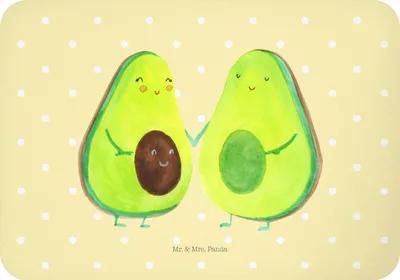 Produktbild von Mr. & Mrs. Panda magnet Avocado Pärchen - Gelb Pastell - Geschenk, Babyshower, Avocados, whiteboardmagnet, küchenmagnet, Hochzeit, Kühlschrankmagnet, Familie, haftmagnet