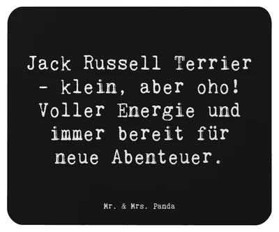 Produktbild von Mr. & Mrs. Panda Mousepad Spruch Jack Russell Terrier - Schwarz - Geschenk, Loyalität, Mauspad, Hunderassen Vielfalt, Mouse Pad, laptop, Hunde, Russel, pc, unerschrocken