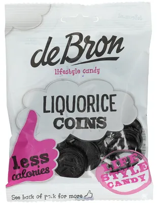 Produktbild von de Bron Liquorice Coins sugarfree 100g