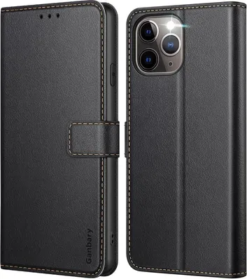 Produktbild von iPhone 11 Pro Leder Klapphülle mit Kartenschlitzen und Standfunktion