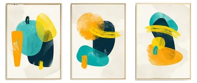 Produktbild von Geometrisches Abstractes Poster-Set auf Leinwand, 50x70 cm