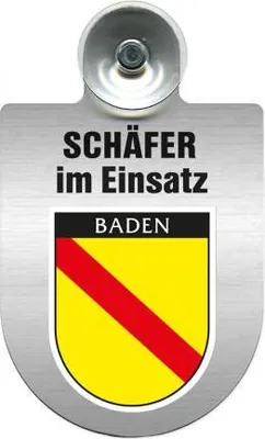 Produktbild von Einsatzschild Windschutzscheibe incl. Saugnapf - Schäfer im Einsatz - 309387 - incl. Regionen nach Wahl Color - Region Baden