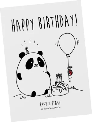 Produktbild von Mr. & Mrs. Panda Postkarte Panda Geburtstag - Weiß - Geschenk, spruchkarte, Fotokarte, Postkarten, Grußkarte, Ansichtskarte