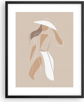 Produktbild von Gerahmtes Poster - Schwarzer Rahmen - Minimalismus Frau Buntstift - 40x50 cm - Wand Bild - Wanddeko - Wandbilder - Kunstposter - Wandposter - Bilderrahmen - Bilder - Kunstdruck - P2BPA40x50-4603