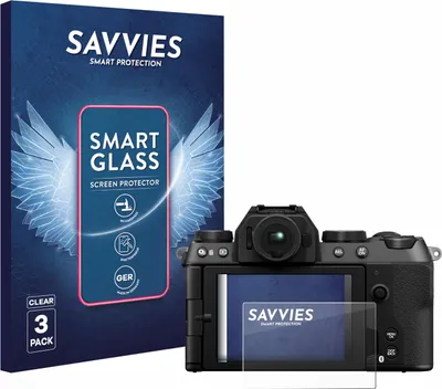 Produktbild von 3x Savvies Schutzglas Folie für Fujifilm X-S20 9H Panzer Schutzfolie Glas Displayschutz klar transparent