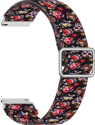 Image de Bracelet de montre intelligent, largeur 20 mm, compatible avec les montres Samsung Galaxy, LG, Honor et Garmin, couleur : motif de crâne coloré