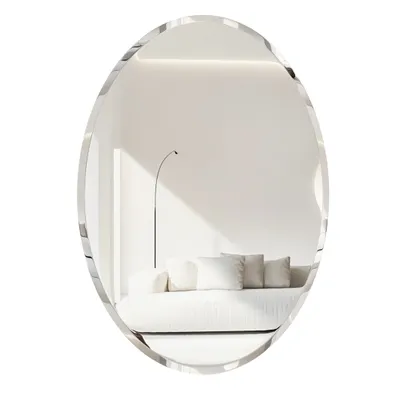 Produktbild von ARTLOGE Dekorspiegel Oval Spiegel Rahmenloser, Wandspiegel, Wandmontage Flurspiegel, 60x80cm