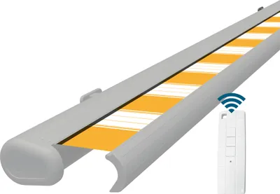 Produktbild von Eclipse Premium elektrische Vollkassettenmarkise Weiß 3x2,5 m Tuch: Sonnenfarbe