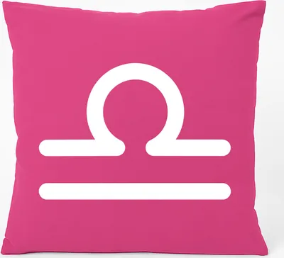 Produktbild von Huuraa Kissen Waage Sternzeichen Zeichen 40x40cm mit Füllung Fuchsia Baumwolle Dekokissen Geschenkidee