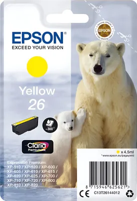 Image de Epson C13T26144012 Epson cartouche d'encre jaune Claria Premium T 261 T 2614