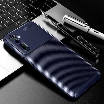 Produktbild von Mobigear Racing  Realme 6 Hülle Flexibles TPU Backcover - Blau