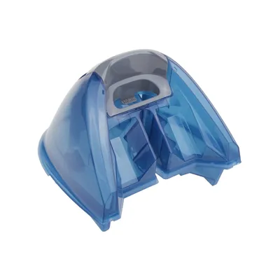 A blue plastic water tank for an appliance, shown from a three-quarter angle against a white background.