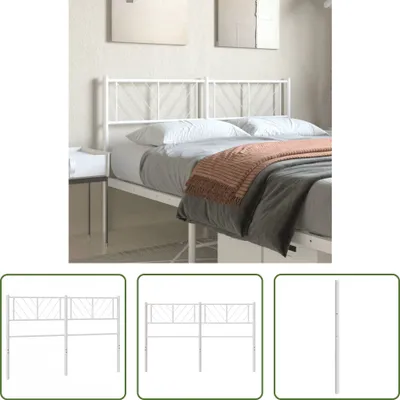 Image de The Living Store Tête de lit en métal blanc 135 cm