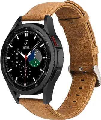 Produktbild von Strap-it Samsung Galaxy Watch 4 Classic 46mm Lederarmband (Braun)