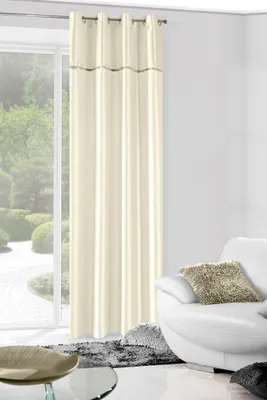 Vorhang, beige, 140x250 cm, 100% Polyester, Ösen