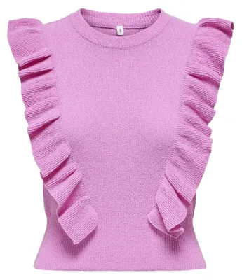 Immagine prodotto di Maglia a collo a V, marca Damen Onlashley, colore rosa fucsia, taglia S