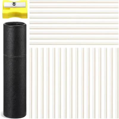 Nachfüllpackung weiße Stoffkreide, 25 Stück, 9,5 cm, 4 mm