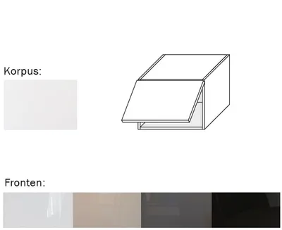 Produktbild von Hängeschrank (EST-WEF/50) 50cm Klapptür perlweiß matt Acryl Frontfarbe wählbar