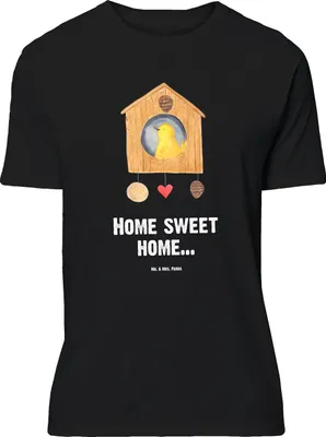 Produktbild von Mr. & Mrs. Panda Tshirt Vogelhaus Home - Schwarz - Geschenk, Haus, Sweet, T-Shirt, Lustige Sprüche, Oversize, Hausbau, Lustiges, Shirt, mit Spruch, Vogel
