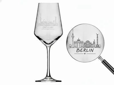 Produktbild von Valhalla Weinglas Gravur Berlin 350ml spülmaschinenfest