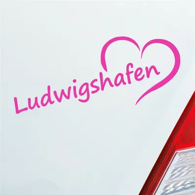 Produktbild von Auto Aufkleber Ludwigshafen Herz Stadt City Love Liebe 20x8 cm Pink Sticker Heckscheibenaufkleber