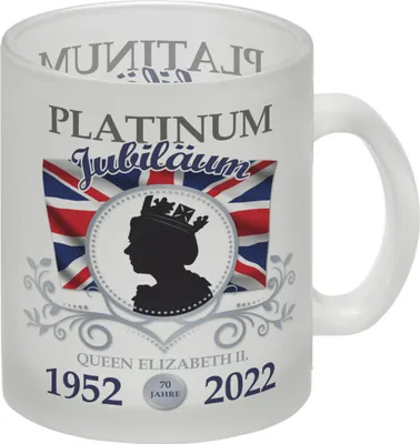 Produktbild von Platinum Jubiläum Queen Glas Tasse