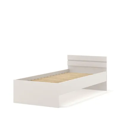 Image de Lit simple Bett MAJA, 90x200 cm, revêtement en cachemire, avec cadre