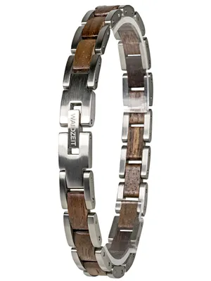 Produktbild von Waidzeit EL_W03 Damen Armband Walnuss Holz Silber braun 20,5 cm