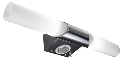 Produktbild von Spiegelleuchte - 4,9W, 470lm, LED, mit Steckdose, 45cm, warmweiß, chrom
