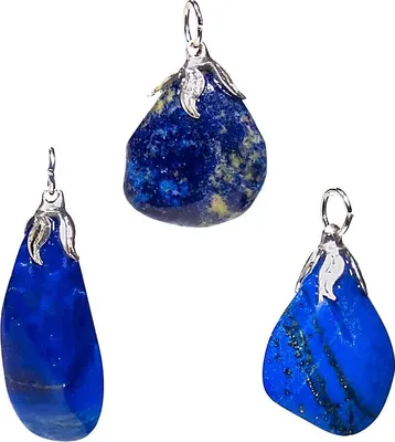 Produktbild von Abato Lederkette mit Edelsteinanhänger Lapislazuli Anhänger Heilstein Schmuck