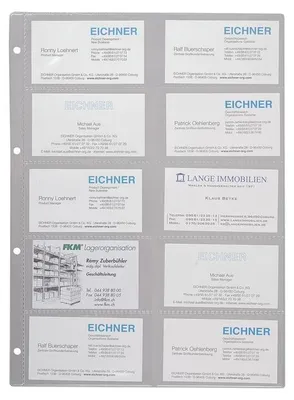 Produktbild von Eichner Visitenkartenhüllen DIN A4 transparent glatt 10 St. - Visitenkarten
