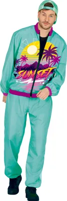 Produktbild von Jogginganzug 80er Jahre Türkis Sunset Florida Style für Herren