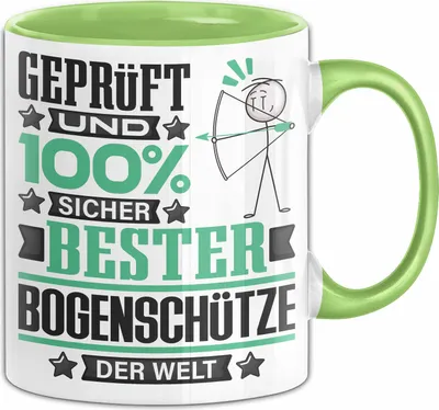 Produktbild von Bogenschütze Geschenk Lustiger Spruch für Bogenschütze Geschenkidee Bester Bogenschütze Der Welt (Grün)