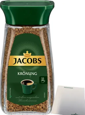 Produktbild von Jacobs Krönung löslicher Kaffee Instantkaffee 1er Pack (1x100g Glas) + usy Block
