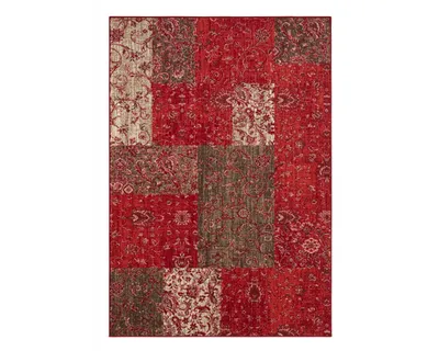 Zdjęcie produktu dla Dywan do salonu 160x230cm, nowoczesny czerwony wzór z miękkim włosem