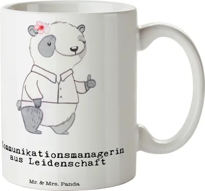 Produktbild von Mr. & Mrs. Panda Kaffeetasse Kommunikationsmanagerin Leidenschaft - Weiß - Geschenk, Tasse, Becher, Trinkbecher, Henkeltasse, Lustig, Witzig, Studium, Spruch