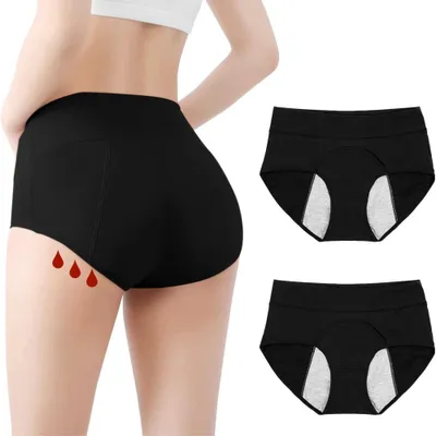 Imagen del producto de Pantalones absorbentes para incontinencia de Damen, lavables, juego de 2, color , talla XXL, para uso durante la menstruación