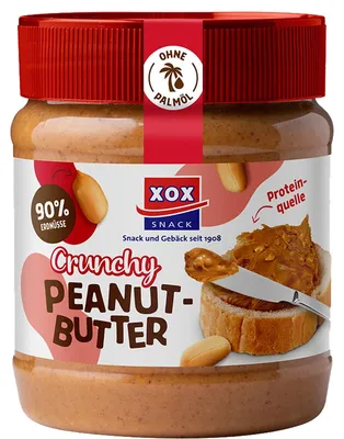 Zdjęcie produktu dla XOX Peanutbutter Crunchy grubo mielone masło orzechowe do smarowania 350g
