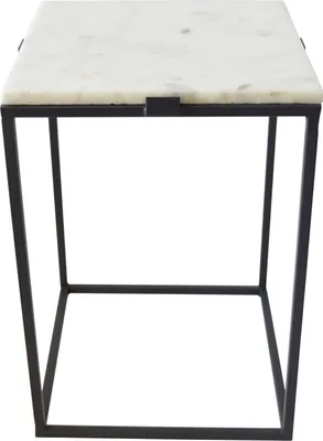 Produktbild von LOFT42 Marble Beistelltisch Quadratisch Weiß - Metall - Marmor - 32x32x46