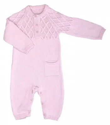 Image de Combinaison tricotée pour bébé en Coton LOAN T - 3-6 mois - 62 cm - Rose | par Kitikate