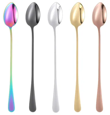 5 Eisbecherlöffel Edelstahl 19,5 cm Dessertlöffel