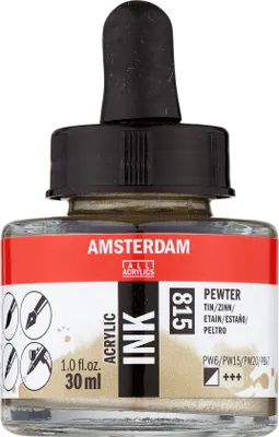 Zdjęcie produktu dla Amsterdam Butelka z atramentem akrylowym 30 ml cyna 815