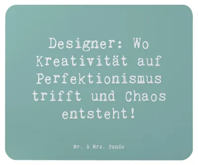 Produktbild von Mr. & Mrs. Panda Mousepad Spruch Designer Magie - Meeresbrise - Geschenk, Berufsliebe, Berufsprodukte, Beruf, Kunst, mousematte, mauspad pc, Mouse Pad, Kreativität