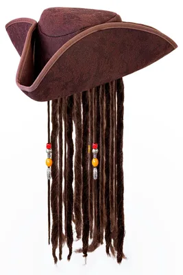 Produktbild von Piratenhut mit langen Dreadlocks